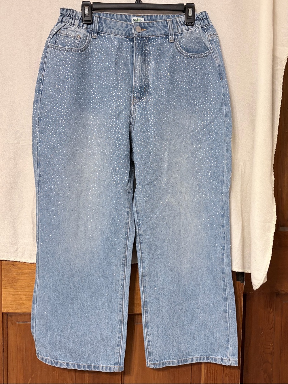 Shiny by Nature Light Wash Rhinestone Jeans